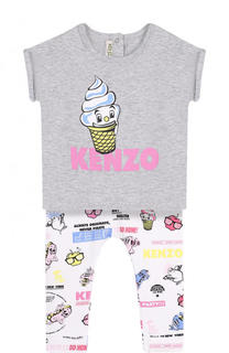 Хлопковый комплект из футболки и брюк Kenzo