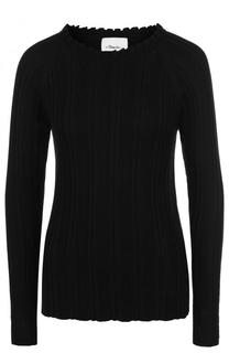 Однотонный топ длинным рукавом и круглым вырезом 3.1 Phillip Lim