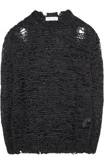 Однотонный пуловер фактурной вязки с круглым вырезом Iro