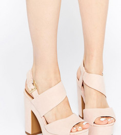 Сандалии на каблуке и платформе для широкой стопы New Look - Розовый