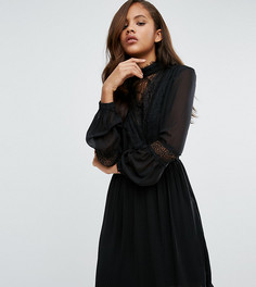 Короткое приталенное платье с кружевом Vero Moda Tall - Черный
