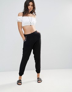 Брюки с вышивкой Rage - Черный