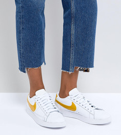 Бело-желтые кроссовки Nike Blazer - Белый