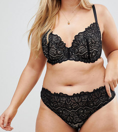 Стринги из цветочного кружева ASOS CURVE Amelia - Черный