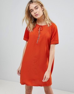 Платье с завязками и кисточками First & I - Оранжевый