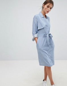 Платье в тонкую полоску с вырезом на спине Liquorish - Черный