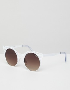 Солнцезащитные очки кошачий глаз с вырезами Quay Australia - Белый