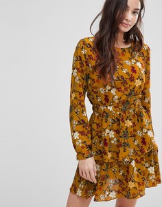 Короткое приталенное платье с цветочным принтом Glamorous - Мульти