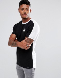 Черная обтягивающая футболка с контрастной спиной 11 Degrees - Черный