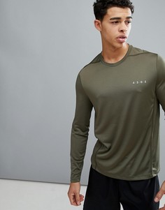 ASOS 4505 Long Sleeve T-Shirt With Quick Dry In Khaki - Зеленый