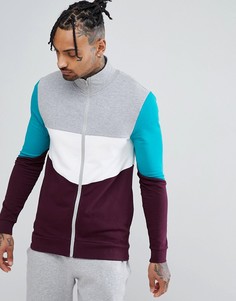 Обтягивающая спортивная куртка с контрастной отделкой ASOS - Серый