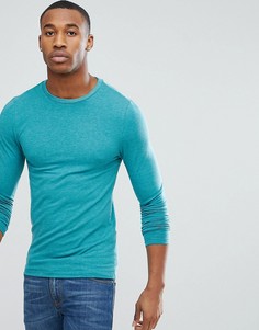 Голубой облегающий лонгслив ASOS - Синий