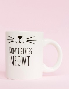 Кружка с принтом кота и надписью Dont Stress Meow Sass & Belle - Мульти