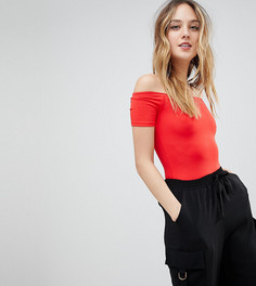 Боди с короткими рукавами и открытыми плечами ASOS TALL - Красный
