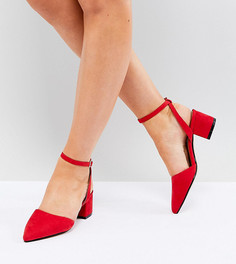 Туфли для широкой стопы на среднем каблуке с завязками Truffle Collection - Красный