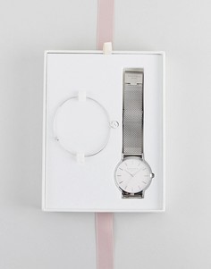 Часы 38 мм и браслет в подарочном наборе Rosefield Mercer - Серебряный