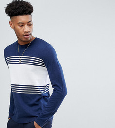 Темно-синий хлопковый джемпер в полоску ASOS TALL - Темно-синий