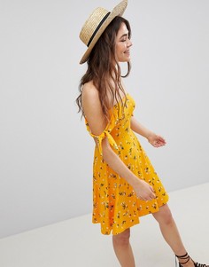 Короткий приталенный сарафан бандо с цветочным принтом ASOS - Мульти