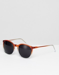 Круглые солнцезащитные очки в коричневой оправе Reclaimed Vintage - Коричневый