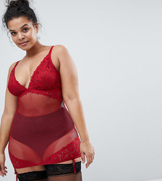Хлопковая комбинация с кружевом New Look Curve - Красный