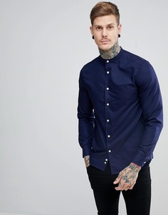 Темно-синяя рубашка с воротником на пуговице Lyle & Scott - Темно-синий
