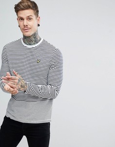 Темно-синяя футболка в бретонскую полоску с длинными рукавами Lyle & Scott - Темно-синий