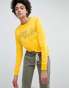 Oversize-лонгслив с логотипом на груди Fila - Желтый