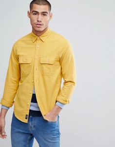 Желтая хлопковая рубашка классического кроя Abercrombie & Fitch Chamois - Желтый