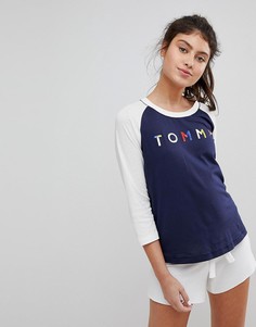 Топ с рукавами реглан и логотипом колор блок Tommy Hilfiger - Мульти