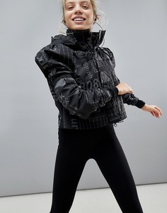 Спортивная куртка со светоотражающим принтом и объемными рукавами ASOS 4505 - Черный