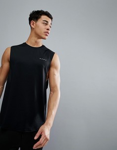 Черная удлиненная футболка без рукавов ASOS 4505 Quick Dry - Черный