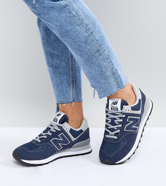 Темно-синие замшевые кроссовки New Balance 574 - Черный