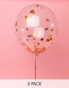 Набор из 5 воздушных шаров с золотистым конфетти Ginger Ray - Мульти