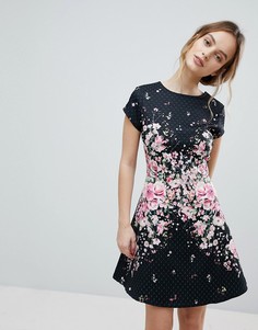 Фактурное приталенное платье миди с цветочной отделкой Lipsy - Мульти