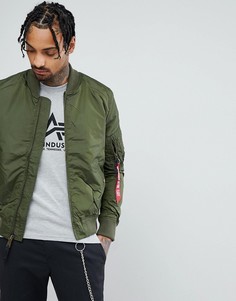 Темно-зеленый бомбер узкого кроя Alpha Industries MA1-TT - Зеленый