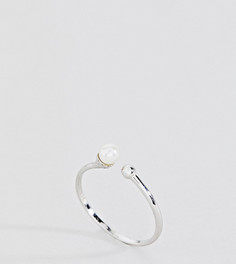 Незамкнутое серебряное кольцо с искусственным жемчугом Kingsley Ryan - Серебряный