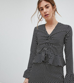 Укороченная блузка со сборками и оборками Wednesdays Girl - Черный