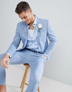 Голубой льняной пиджак River Island Wedding - Синий