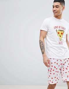 Пижама с принтом пиццы Off-Duty - Белый