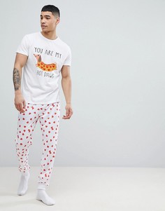 Off-Duty Sausage Dog Pyjama Set - Белый