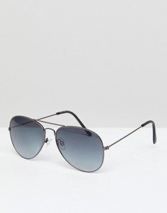 Черные солнцезащитные очки-авиаторы New Look - Черный