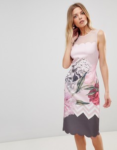 Облегающее платье с фигурными краями Ted Baker Arionah - Розовый