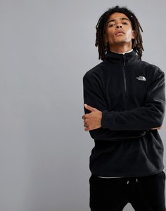 Черный флисовый топ с молнией до груди The North Face 100 Glacier - Черный