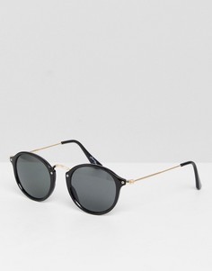 Круглые солнцезащитные очки в черной оправе Jeepers Peepers - Черный