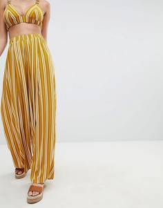 Брюки с широкими штанинами в полоску PrettyLittleThing - Желтый