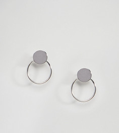 Серебряные двойные серьги-кольца DesignB London - Серебряный