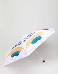 Зонт с принтом радуги и туч Monki - Белый
