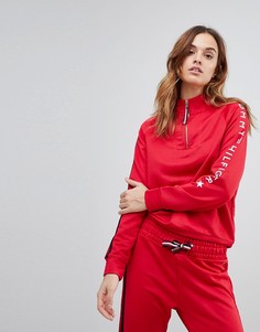 Трикотажный свитшот с воротником на молнии и логотипом Tommy Hilfiger - Мульти