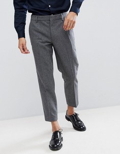 Узкие укороченные брюки из смесовой шерсти Farah - Серый