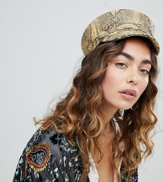 Кепка с эффектом змеиной кожи Sacred Hawk - Кремовый